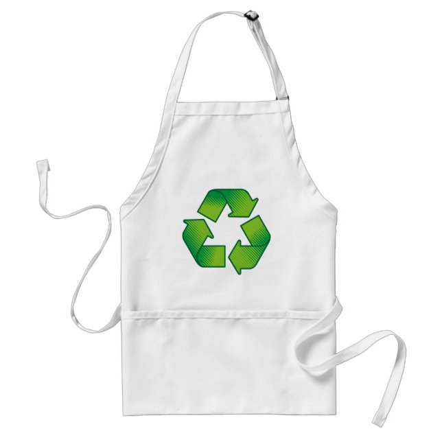 Recycling symbol adult apron (Front)