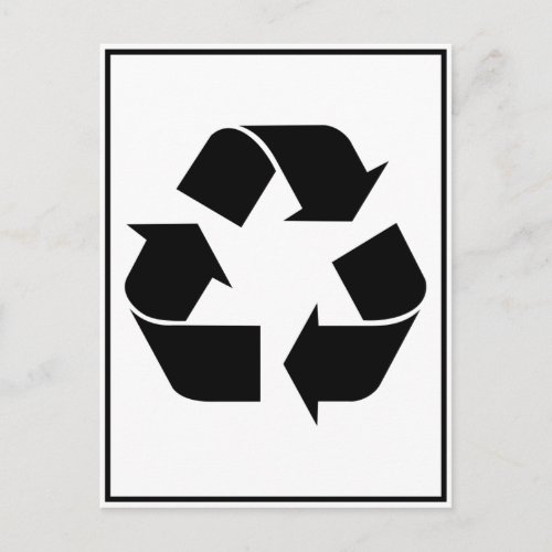 Recycling Symbol _ Black Postcard