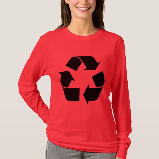 Recycling Symbol - Black T-Shirt (Front)