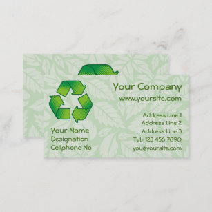 Recycling symbol business card