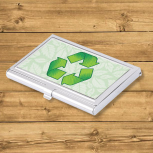 Recycling symbol business card case