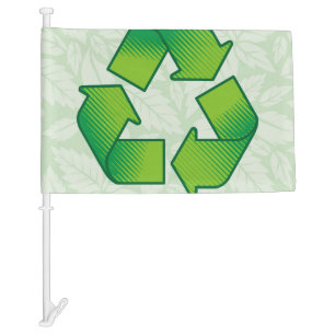 Recycling symbol car flag