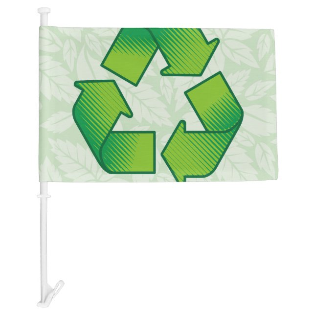 Recycling symbol car flag (Front)