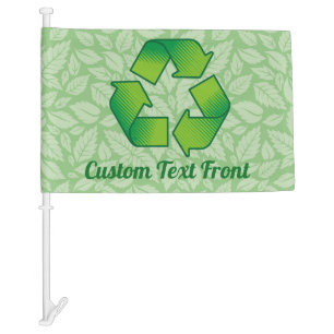 Recycling symbol car flag