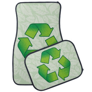 Recycling symbol car floor mat