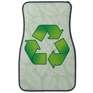 Recycling symbol car floor mat