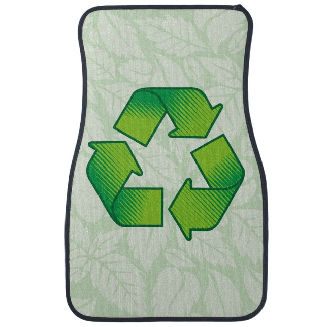 Recycling symbol car floor mat (Front)