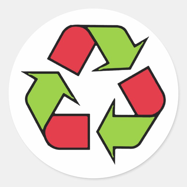 Recycling Symbol Classic Round Sticker (Front)