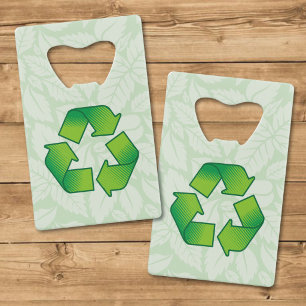 Recycling Symbol Credit Card Bottle Opener