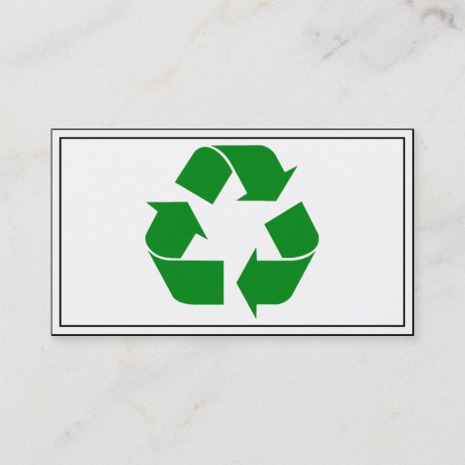 Customizable Recycling Symbol - Green Business Card