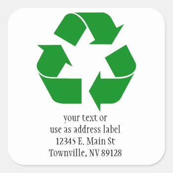 Recycling Symbol - Green Square Sticker by gravityx9 at Zazzle