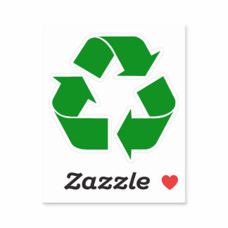 Recycling Symbol - Green Sticker