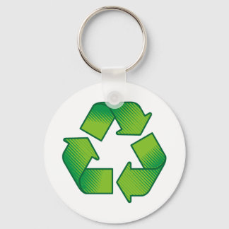Recycling symbol keychain