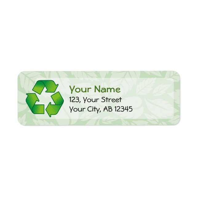 Recycling symbol label (Front)