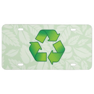 Recycling symbol license plate