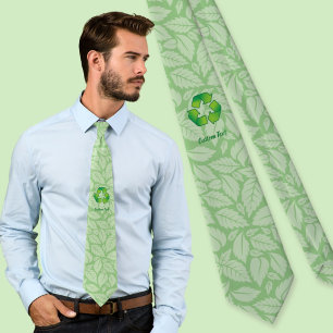 Recycling symbol neck tie