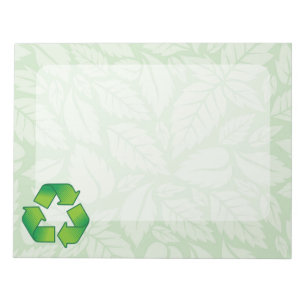 Recycling symbol notepad