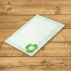 Recycling symbol notepad
