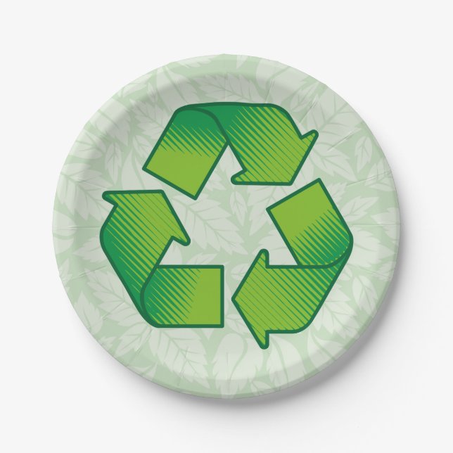 Recycling Symbol Paper Plates (Front)