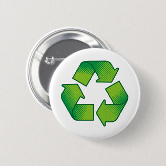 Recycling symbol pinback button