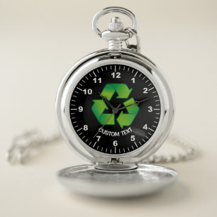 Recycling Symbol Pocket Watch