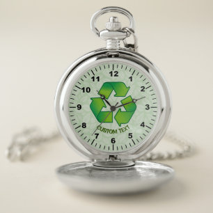 Recycling Symbol Pocket Watch