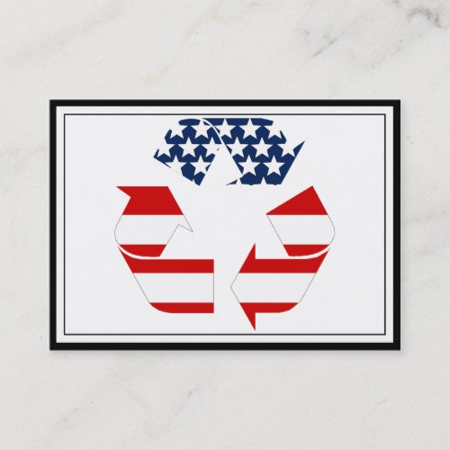 Recycling Symbol _ Red White  Blue Business Card