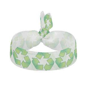 Recycling symbol ribbon hair tie