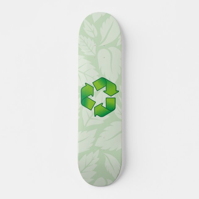 Recycling symbol skateboard deck (Front)