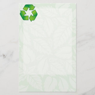 Recycling symbol stationery