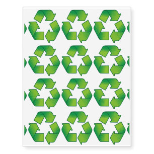 Recycling symbol temporary tattoos
