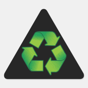 Recycling symbol triangle sticker