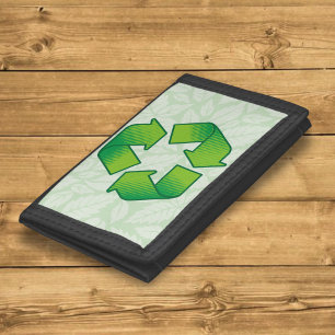Recycling symbol trifold wallet