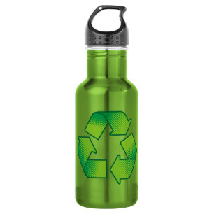 Recycling symbol water bottle