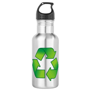 Recycling symbol water bottle