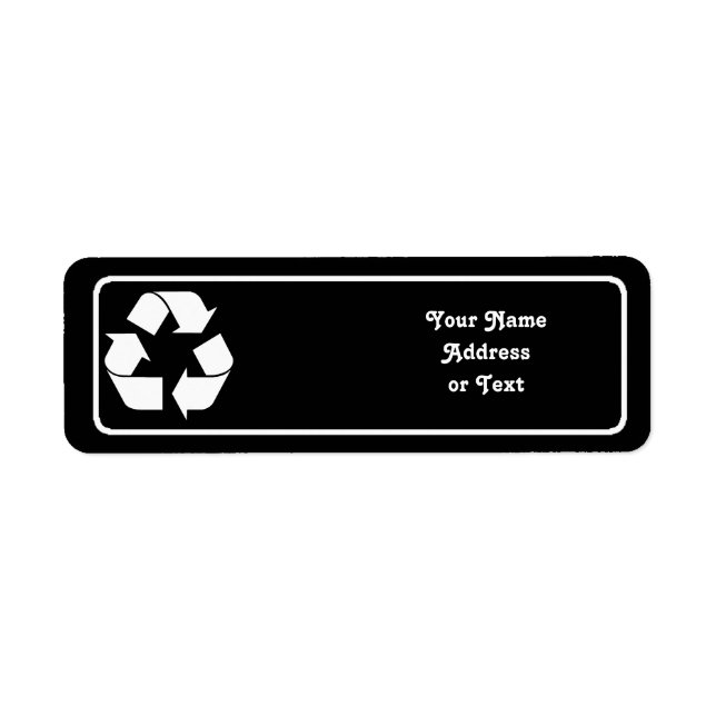 Recycling Symbol - White (For Black Backgrounds) Label (Front)