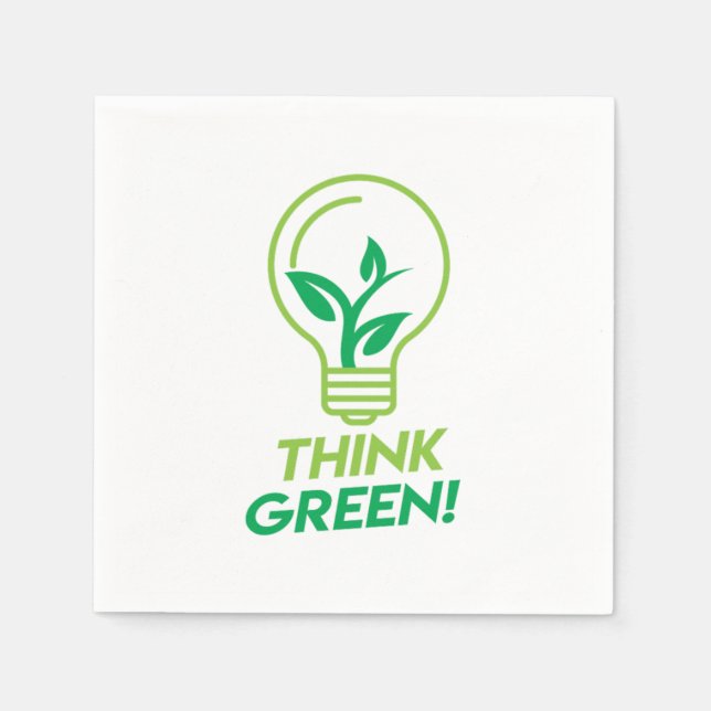 Recycling Think Green Natural Sustainability Earth Napkins (Front)