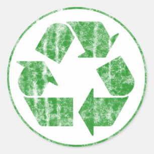 Recycling to Save the Planet Earth, Symbol Classic Round Sticker
