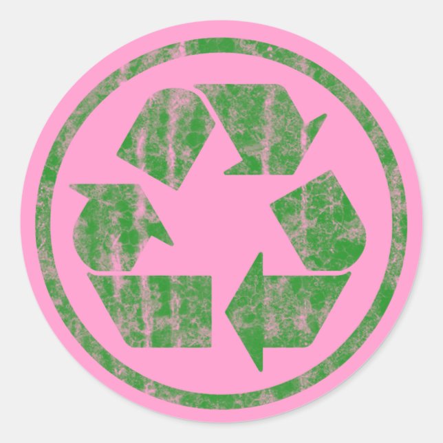 Recycling to Save the Planet Earth, Symbol Classic Round Sticker (Front)