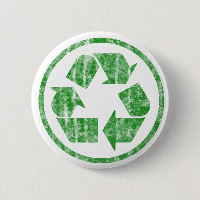 Recycling to Save the Planet Earth, Symbol Pinback Button | Zazzle