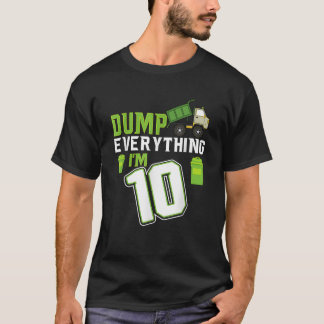 Recycling Trash 10 Year Old Garbage Truck 10th Bir T-Shirt