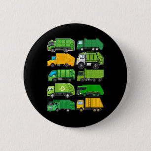 Recycling Trash Garbage Truck Kids Birthday Gifts  Button