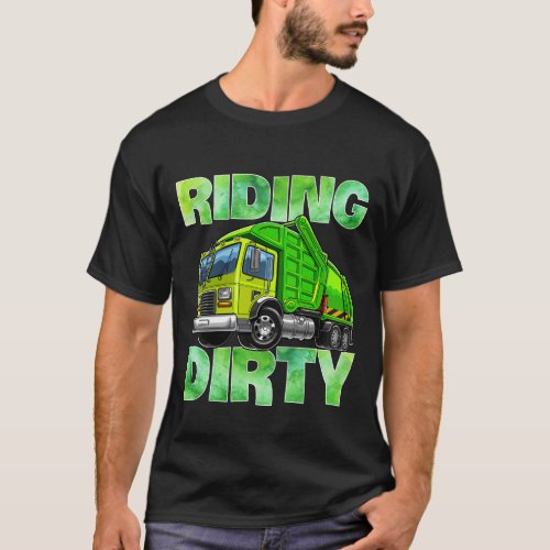 Recycling Trash Garbage Truck T Kids Men Riding T_Shirt