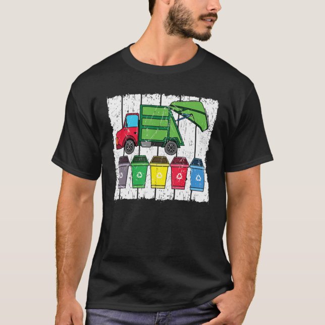Recycling Trash Truck Environmentalist Recyclist E T-Shirt (Front)