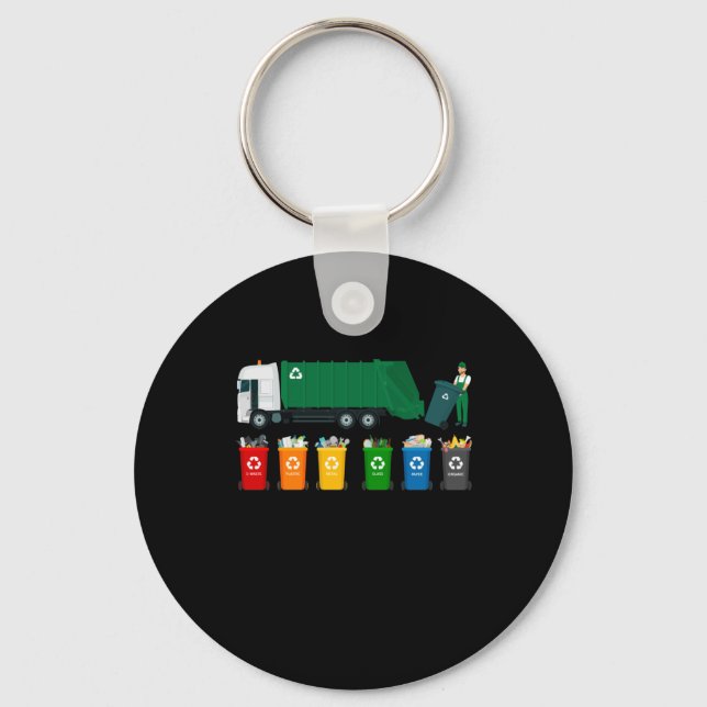 Recycling Trash Truck Keychain (Front)