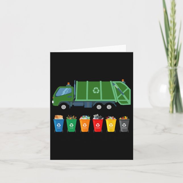 Recycling Trash Truck Kids Garge Truck Trash Colle Card (Front)