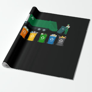 Recycling Trash Truck Wrapping Paper