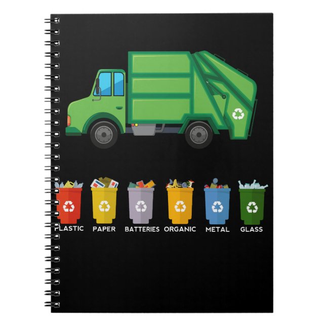 Recycling Truck Kids Garbage Truck Notebook (Front)