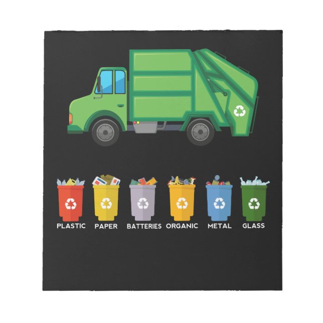 Recycling Truck Kids Garbage Truck Notepad (Front)