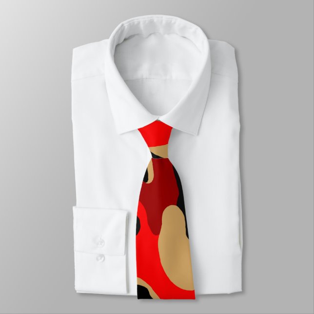 Red Сamouflage Neck Tie (Tied)